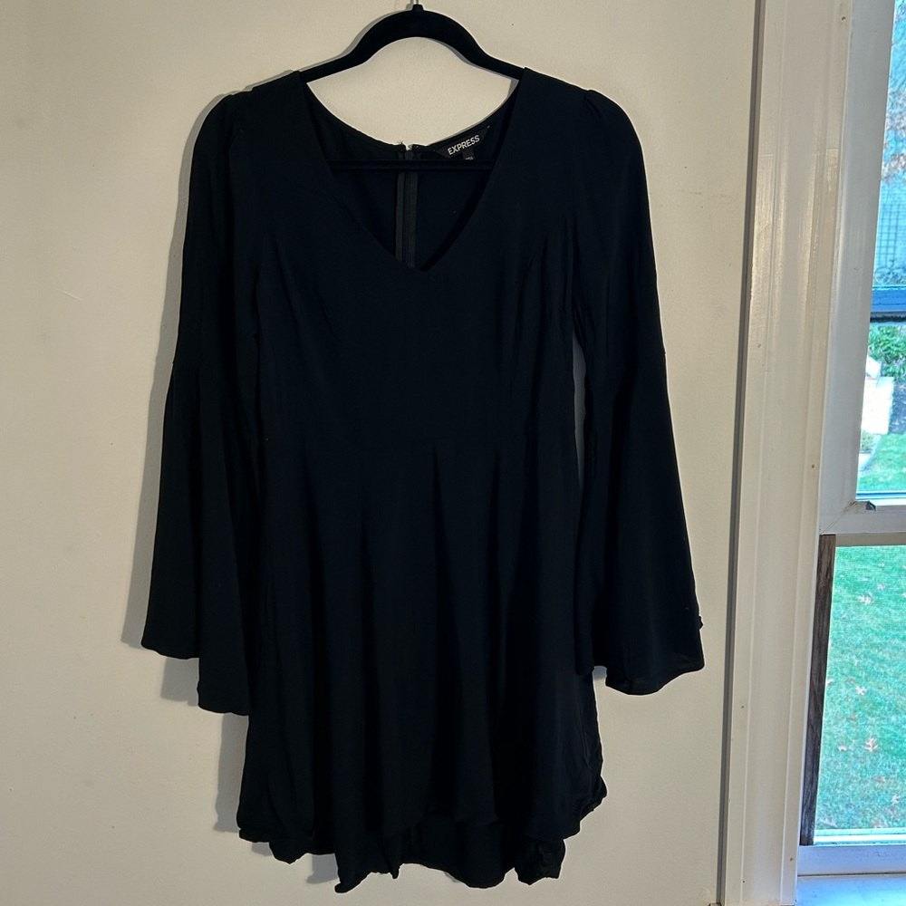 Express Little Black V-Neck Dress - Picture 2 of 11